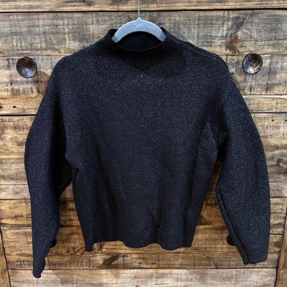 H&M Black Glittery Turtleneck Sweater